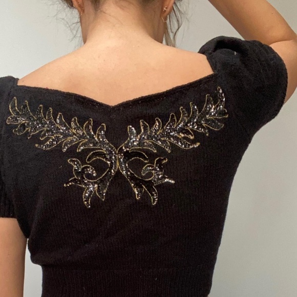 Vintage 2000s Betsy Johnson Knit Crop Top - Picture 3 of 3